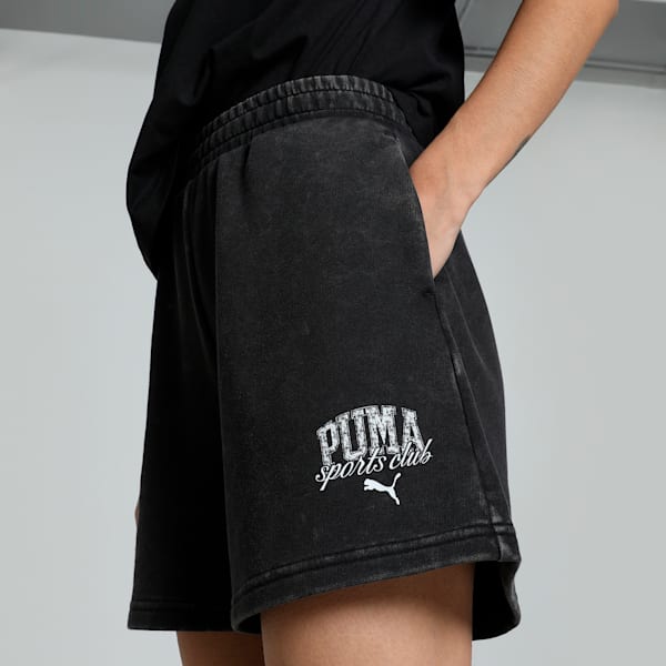 PUMA CLASS Women's 5" Washed Shorts, PUMA Black, extralarge-IND